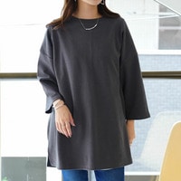 【再入荷】新色追加！スウェット苦手さんも嬉しい！ 綿 トレーナーライク Tシャツ コットン ロンT 長袖 七分袖 ビッグシルエット