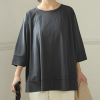 接触冷感 七分袖 レーヨン カノコ ドルマン トップス