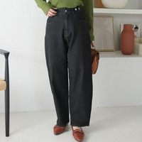 圧倒的「楽の追求」 ウエストゴム ストレート デニムパンツ