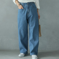 圧倒的「楽の追求」 ウエストゴム ストレート デニムパンツ