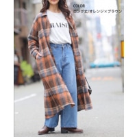 【再入荷】身長別選べる2丈 フランネル チェック 細魅せ シャツワンピース 大きいサイズ