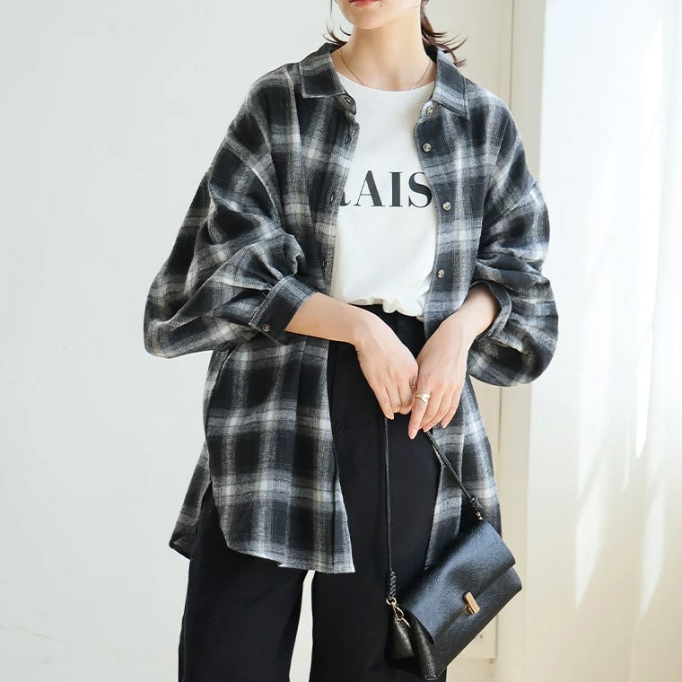 【再入荷】フランネルチェック ボリューム袖 シャツ1