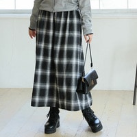 【再入荷】フランネル チェック フレアスカート