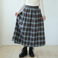 【再入荷】フランネル チェック フレアスカート