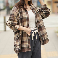 フランネルチェック サイドタックシャツ ブラウス