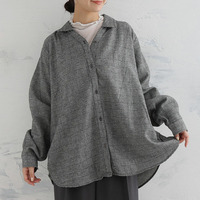 フランネルチェック サイドタックシャツ ブラウス