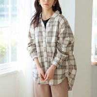 【再入荷】フランネルチェック サイドタックシャツ ブラウス