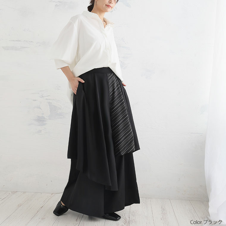 レイヤード ワイドパンツ12