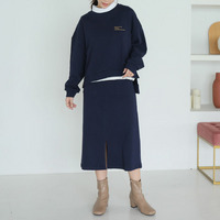 蒸れない セットアップで着痩せが叶う 裏毛 トップス&タイトスカート