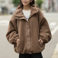 軽くてあったか! ゆったりサイズ の ボア スタンドブルゾン