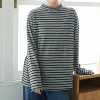 「沿わないネック」で苦しくない。ミルリブ プチハイカットソー