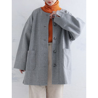 カーデ感覚で羽織れるのがいい！！ ストレッチ素材の コクーン ジャケット