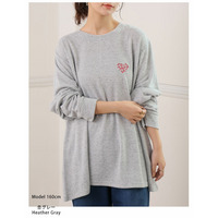 ハートロゴ 刺繍 ニットソー プルオーバー