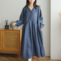 フランネルチェック タック フレア ロングワンピース