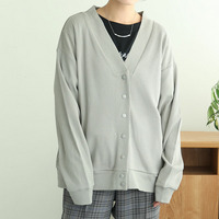 呼吸するコットン100％ 楽のび ワッフルシリーズ ゆるカーディガン