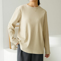 【ちょい温シリーズ】ラウンドネック リブ トップス 