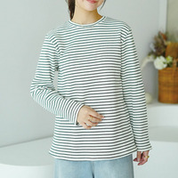 【ちょい温シリーズ】ラウンドネック リブ トップス 