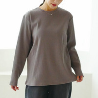 【ちょい温シリーズ】ラウンドネック リブ トップス 