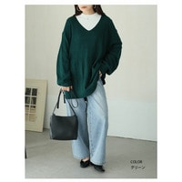 【再入荷】カラーで遊ぶ! 欲しかった理想の厚み 美人 畦編み 針抜き ゆるニット チュニック