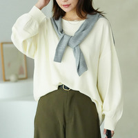 肌見えすぎない ボートネック と 首くるしくない タートル から選べる もっちり ニットトップス