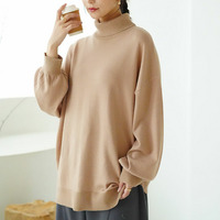 肌見えすぎない ボートネック と 首くるしくない タートル から選べる もっちり ニットトップス