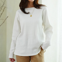 【ちょい温シリーズ】スクエアネック リブ トップス