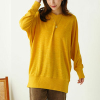 ゆるりとこなれる 体型カバーが得意な 華奢魅せ Vネック ドルマンニットソー トップス