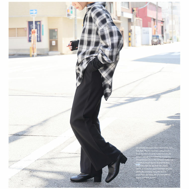 タイツいらずで下半身ぽかぽか! 2丈から選べる 美脚 セミフレアパンツ9