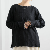 2素材から選べる 縦リブで着痩せる リブカットソー