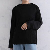 2素材から選べる 縦リブで着痩せる リブカットソー