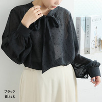 シフォン ドットフロッキー ブラウス