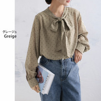 シフォン ドットフロッキー ブラウス