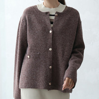 Rin 軽くて蒸れにくい ゴールドボタン ニット カーディガン