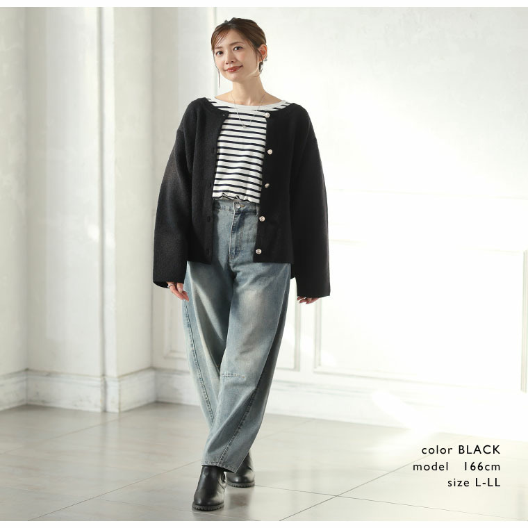 Rin 軽くて蒸れにくい ゴールドボタン ニット カーディガン16