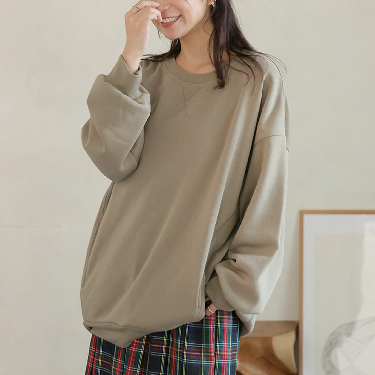 ハピぽか裏起毛 2デザインから選べる ゆったりトレーナー・パーカー 毛玉になりにくい1