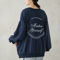 ハピぽか裏起毛 2デザインから選べる ロゴトレーナー 毛玉になりにくい