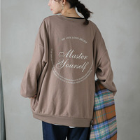 ハピぽか裏起毛 2デザインから選べる ロゴトレーナー 毛玉になりにくい