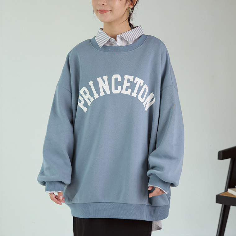 ハピぽか裏起毛 2デザインから選べる ロゴトレーナー 毛玉になりにくい1