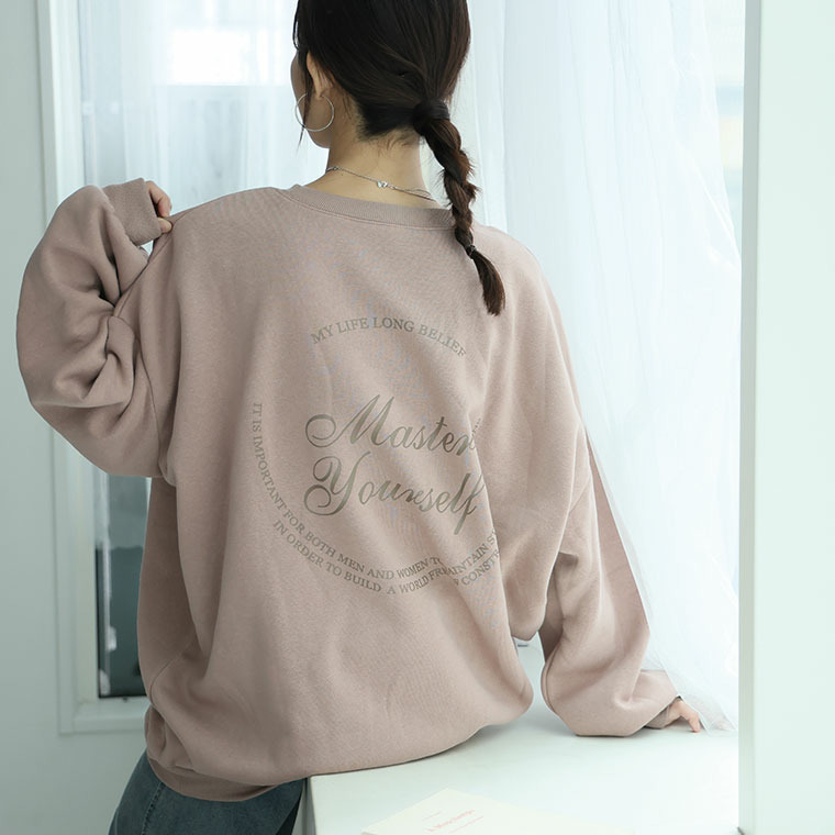 ハピぽか裏起毛 2デザインから選べる ロゴトレーナー 毛玉になりにくい1