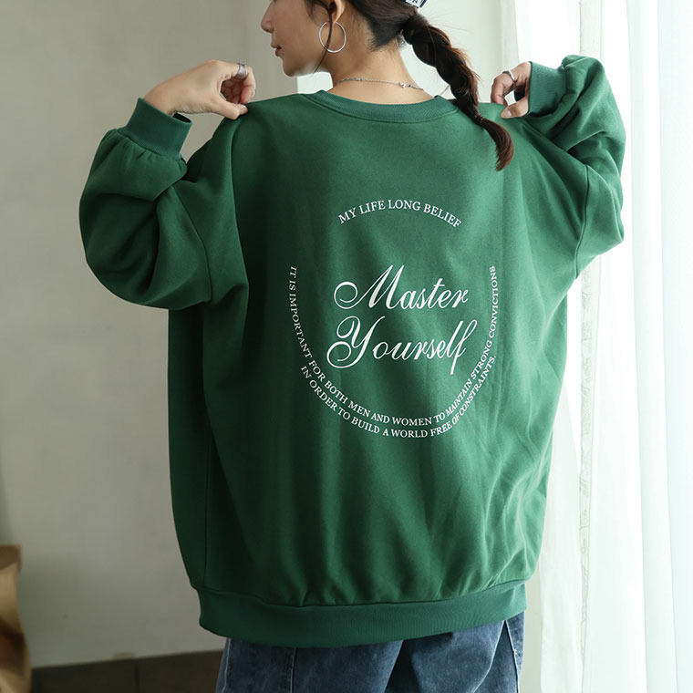 ハピぽか裏起毛 2デザインから選べる ロゴトレーナー 毛玉になりにくい1