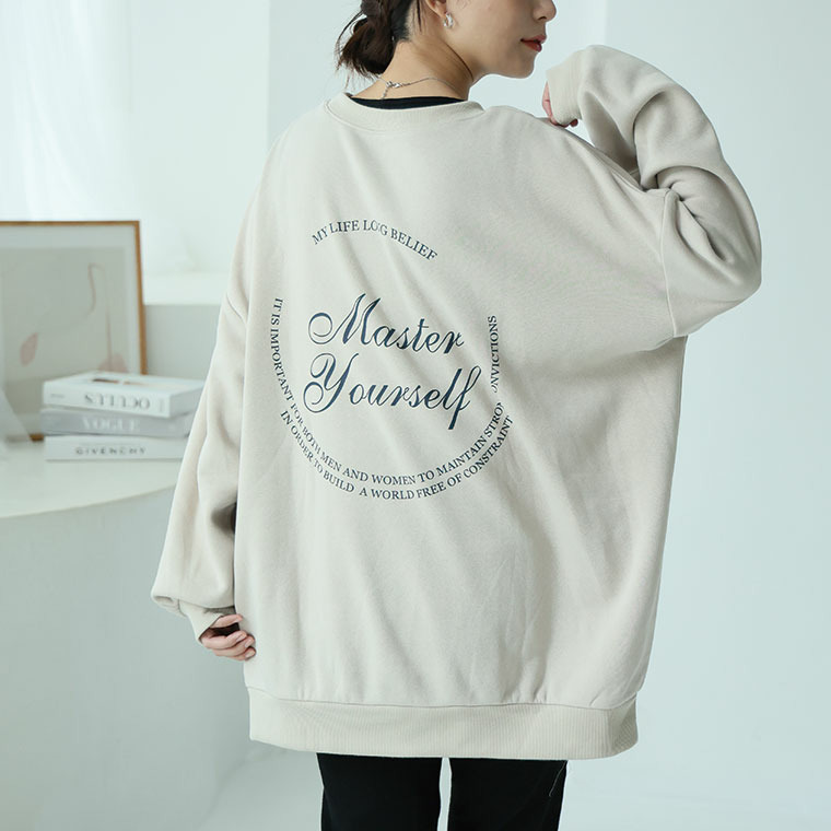 ハピぽか裏起毛 2デザインから選べる ロゴトレーナー 毛玉になりにくい1