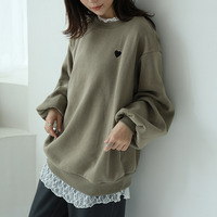 ハピぽか裏起毛 2デザインから選べる 刺繍トレーナー 毛玉になりにくい