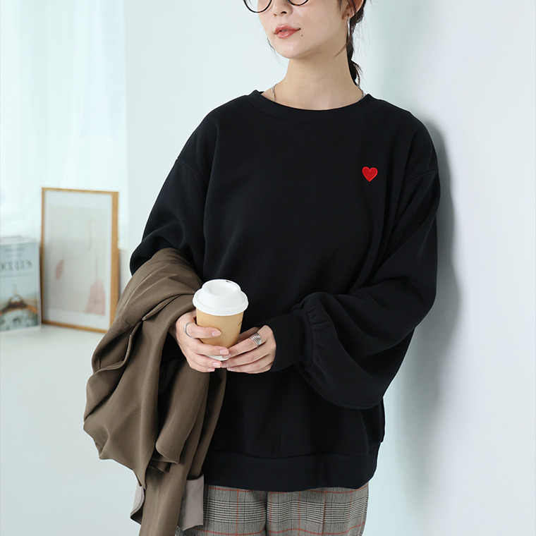 ハピぽか裏起毛 2デザインから選べる 刺繍トレーナー 毛玉になりにくい1