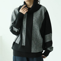 首元苦しくない！洗練こなれ感 大人の配色 小顔魅せ オフタートル ドルマンニット