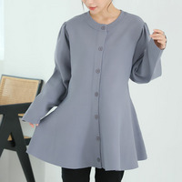 嬉しい！体型カバーと細魅せ叶える！ 着痩せ美人な ペプラム ニット カーデ チュニック