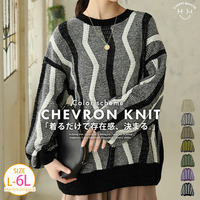 センスが光る！！ シェブロン柄 マットモール ニット