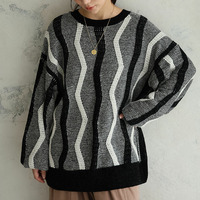 センスが光る！！ シェブロン柄 マットモール ニット