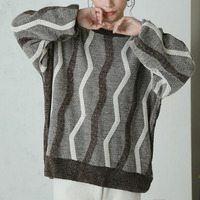 センスが光る！！ シェブロン柄 マットモール ニット