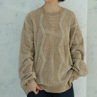 センスが光る！！ シェブロン柄 マットモール ニット