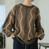 センスが光る！！ シェブロン柄 マットモール ニット